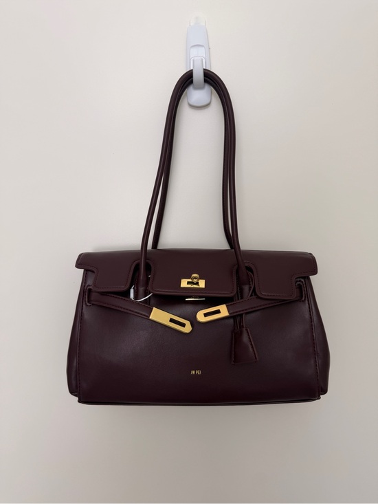 JW PEI Handbags - (New) JW Pei Leather Top-Handle Satchel in Deep Burgundy
